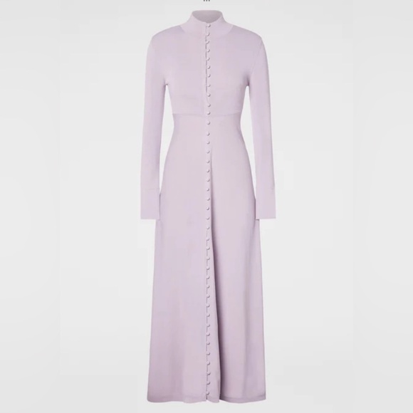 Scanlan Theodore Crepe Knit Button Polo - Pale Mauve - Picture 1 of 2